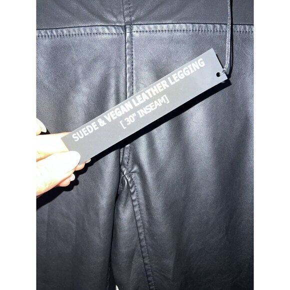 BLANK NYC Black Vegan Leather & Suede Leather Pants Leggings Women's 24 NWTS (k) - Picture 7 of 12